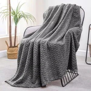 Solid Waffle Flannel Blanket Cozy Soft Plush Throw Washable Lightweight Bed Blanket for Couch Indoor Daily Rest Use