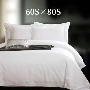 Solid White 60S*80S Ultra High Count High Density Bed Duvet Cover Commercial for Guest Room Five-star Hotel Bulk