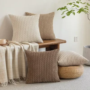Solid color Bubble texture Modern Minimalist Soft Boho Striped Textured Corduroy Pillow Covers Home Decor Bed Sofa Living Room