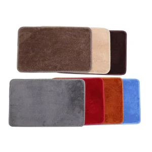 Solid color Polyester Bathroom Rug Pure Shaggy Bath Mat Modern Minimalist Hallway Bedroom Doormat Dirt resistant Mat