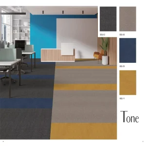 Solution Dyed Nylon Modular Carpet Tile 500x500mm B1 Fire Resistant for Office Commercial Flooring