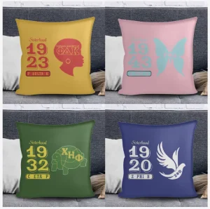 Sorority Symbol Printed Throw Pillow Cover Custom Decorative Square Cushion Case for Home Sofa