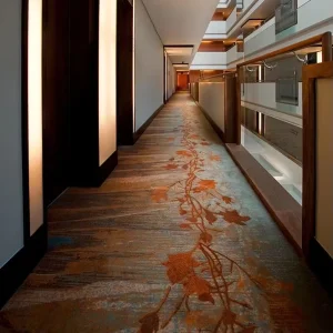 Soundproof Anti-Slip High Pile Printed Nylon Polypropylene Luxury Hotel Carpet Geometric Roll Lobby & Corridor Use