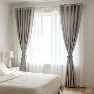 Soundproof Dust Proof Custom Motorized Smart Curtains Grommet Wall Mount Remote Control Office Use Thermal Blackout