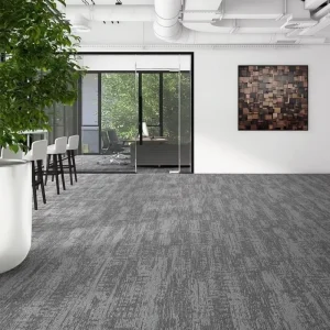 Soundproof Fire Resistant Vertical Strip Carpet Tiles Multi Color Modular Square Mat for Office Tower