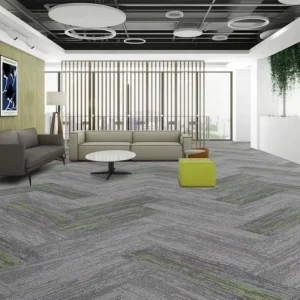 Soundproof Fire Resistant Vertical Strip Carpet Tiles Multi Color Modular Square Mat for Office Tower