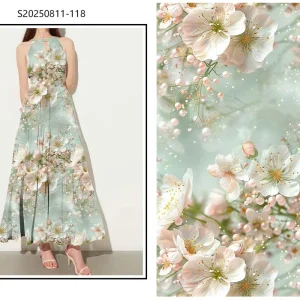 Source Factory 100% Rayon Viscose Digital Print Pipa Dance Dress Fabric