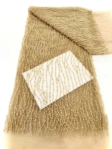 Source Manufacturer High grade Beaded Sequin Fabric Wedding Dress Fashion Dress Mesh Embroidery Fabric