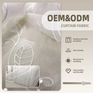 Source Material OEM&ODM Customizable Lightweight Jacquard Embroidery Curtains Curtain Fabric