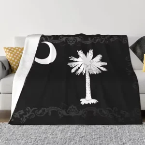 South Carolina State Us Flag Personalized Custom Flag Fashion Flannel Sofa Blanket Household Blanket for All Seasons