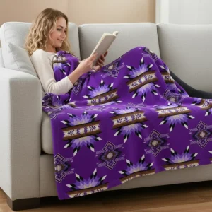 Southwest Luxury Winter Blanket Flannel Fleece Aztec Navajo Throw Soft Cozy Eco-Friendly for Couch Chair Sofa Bed Outdoor Beach