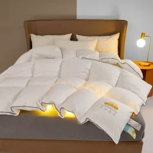 Soybean Fiber Comforter Grid Plaid 3D Single Border Skin-Friendly All Season Winter Warm Duvet Insert