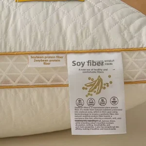 Soybean Fiber Neck Cervical Spine Protection Pillow with Antibacterial Soothing Minimalist Design for Side Sleep and Deep Sleep
