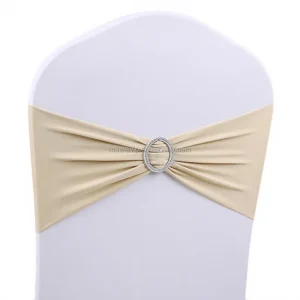 Spandex Chair Sash with Rhinestone Buckle Stretch Elastic Chair Band for Wedding Banquet Chair Back Decor
