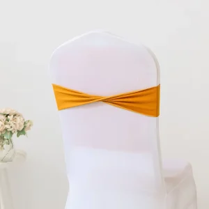 Spandex Chair Sashes Bow Sash Elastic Chair Bands Ties Without Buckle for Wedding Events Decoration Spandex Slider Sashes Bow