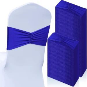 Spandex Chair Sashes Bows Bands Slider Sashes for Chair Covers Elastic Bands Ties Ribbon Decorations for Wedding Party