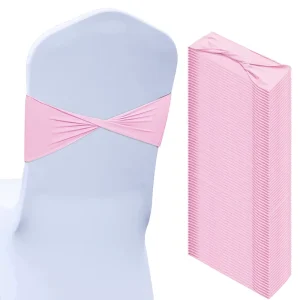 Spandex Chair Sashes Bows Chair Bands Slider Sashes for Chair Covers Elastic Chair Bands Ties Without Buckle Chair Decorations