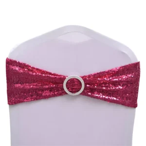 Spandex Chair Sashes Bows Elastic Chair Bands With Buckle Slider Sashes Bows Wedding Satin Red Chair Sashes