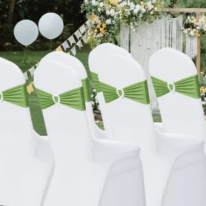 Spandex Chair Sashes Bows Stretch Chair Cover Band with Buckle Slider Universal Elastic Chair Ties