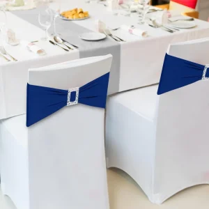 Spandex Chair Sashes Bows Stretch Chair Cover Band with Buckle Slider Universal Elastic Chair Ties