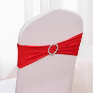 Spandex Elastic Chair Sashes Universal Chair Cover Ribbon Wedding Banquet Party Decorations