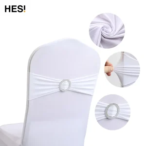 Spandex Hotel Banquet Elastic Chair Cover Band Bow Wedding Decoration Chair Sashes