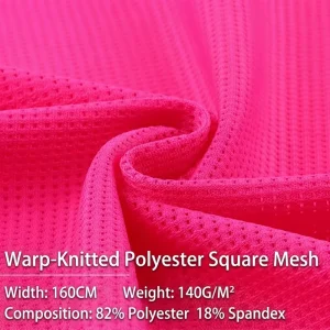 Spandex Polyester Warp Knitted Abrasion-Resistant Plaid Mesh Bra Yoga and Basketball Suit High Elastic Knitted Fabric