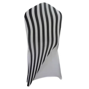 Spandex Stretch Chair Sash Black White Striped Band for Wedding Event Party Decoration