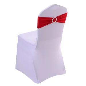 Spandex Stretch Chair Sashes Bands Ties Bows with Buckle Slider for Wedding Chair Party Banquet Decoration