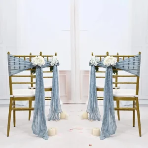 Spandex Stretch Chair Sashes Floral Bali Silk Crepe Fabric Chair Slipcover for Wedding Hotel Meeting & Banquet Party Decorations