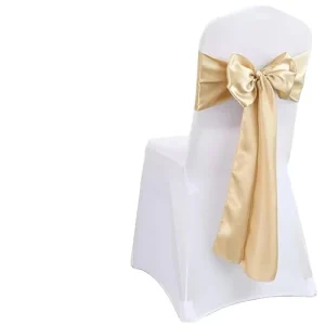 Spandex Stretch Chair Sashes No Tie Pre Made Bow with Plastic Buckle for Wedding Banquet Hotel Party Decoration