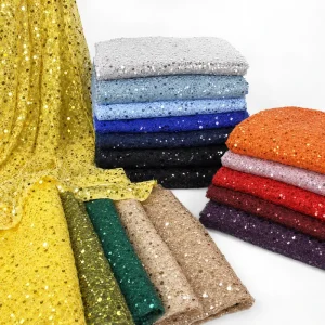 Sparkling Sequined Mesh Lace Fabric Multi Color Soft Tulle Sequin Fabric Shiny Sequin Fabric for Evening Gowns & Formal Dresses