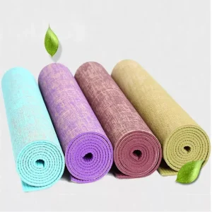 Sport Fitness Pilates Mat Eco Friendly Material Natural Rubber Anti tear Jute Cotton Yoga Mat