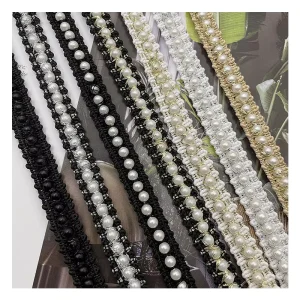 Spot Bead Pearl Lace Clothing Accessories Qipao Han Clothing Edge Decoration Accessories Pearl Ribbon Lace