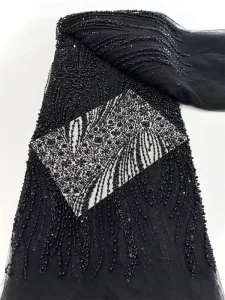 Spot Embroidery Fabric Pearl Bead Tube Embroidery Fabric High-quality Ball Dress Wedding Dress Fabric