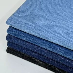 Spot Padded Yarn Dyed 10*7 Wash Denim Fabric Twill Weft Woven Anti Pull PU Coated Medium Weight Polyester Cotton Jeans Boys