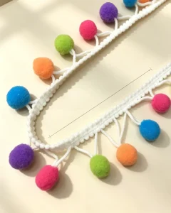 Spot Supply Handmade Colorful Triangle Right-Angle Small Polyester/Cotton Hairball Lace Eco-Friendly 3cm Clothing Accessories