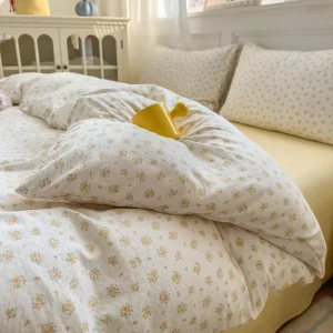 Spring Double Gauze Bedding Set Washed Cotton Bedding Set for Bedroom