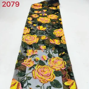 Spring and Summer Thin Sequin Embroidery Fabric with Sequins and Beadwork Specially for Wedding Dresses and Evening Gowns