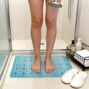Square Anti Slip Shower Mat Machine Washable Lasting PVC 50*50CM Suction Cup Spa Bath Mat Massage Room Gym SwimmingPool Safe Set
