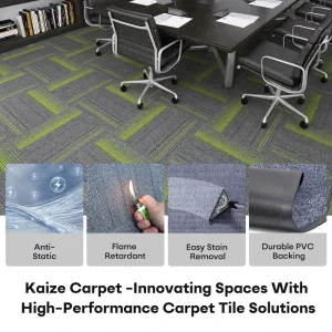 Square Carpet Tiles Flooring 50×50 Cut Pile Modern Style Washable Polypropylene PVC Carpet Tiles
