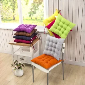 Square Chair Cushion Soft Strap Thicker Seat Back for Indoor Outdoor Patio Dining Home Office Garden Sofa Foam Filling