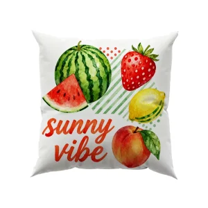 Square Colourful Custom Design Throw Pillow Cover Fruit Zipper Short Plush Anti-Pilling Hotel Home Living Room Sofa Pillowcase