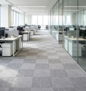 Square Commercial Carpet Tile 50×50 Non woven Backing Solution Dyed Nylon Sound Absorbing Stain Resistant Workplace