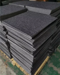 Square Commercial Carpet Tiles Nylon PVC Nonwoven Backing Fireproof Thick Modular Office Flooring