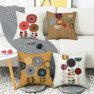 Square Cushion Pillow Case for Living Room Sofa Balcony Outdoor Decorative Bed Use Without Core Polyester