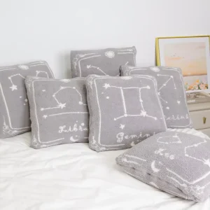 Square Feather Knit Home Decorative Throw Pillows Cases Cushion Cover for Adult Sofa Floor with Insert