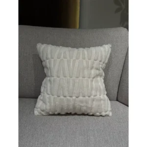 Square Fur Plush Decorative Pillow for Living Room Durable Solid Cushion Minimalist Geometric Abstraction Bed Hotel Throw