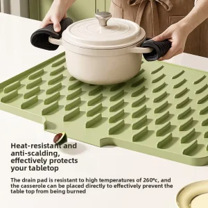 Square Modern Minimalist Style Insulated Silicone Drainage Mats Kitchen Countertop Protectors