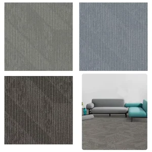 Square Nylon Polypropylene Carpet Tile Custom Cut Pile Decorative Floor Commercial Carpet Tiles for Home